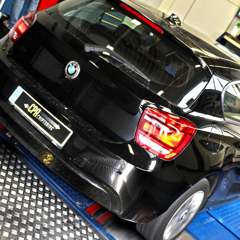 The BMW 120d on the dyno with the PowerBox