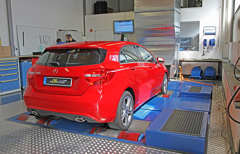 The A-Class from Mercedes on the dyno