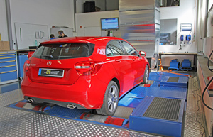 The A-Class from Mercedes on the dyno