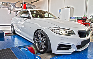 The BMW M235i on the dyno